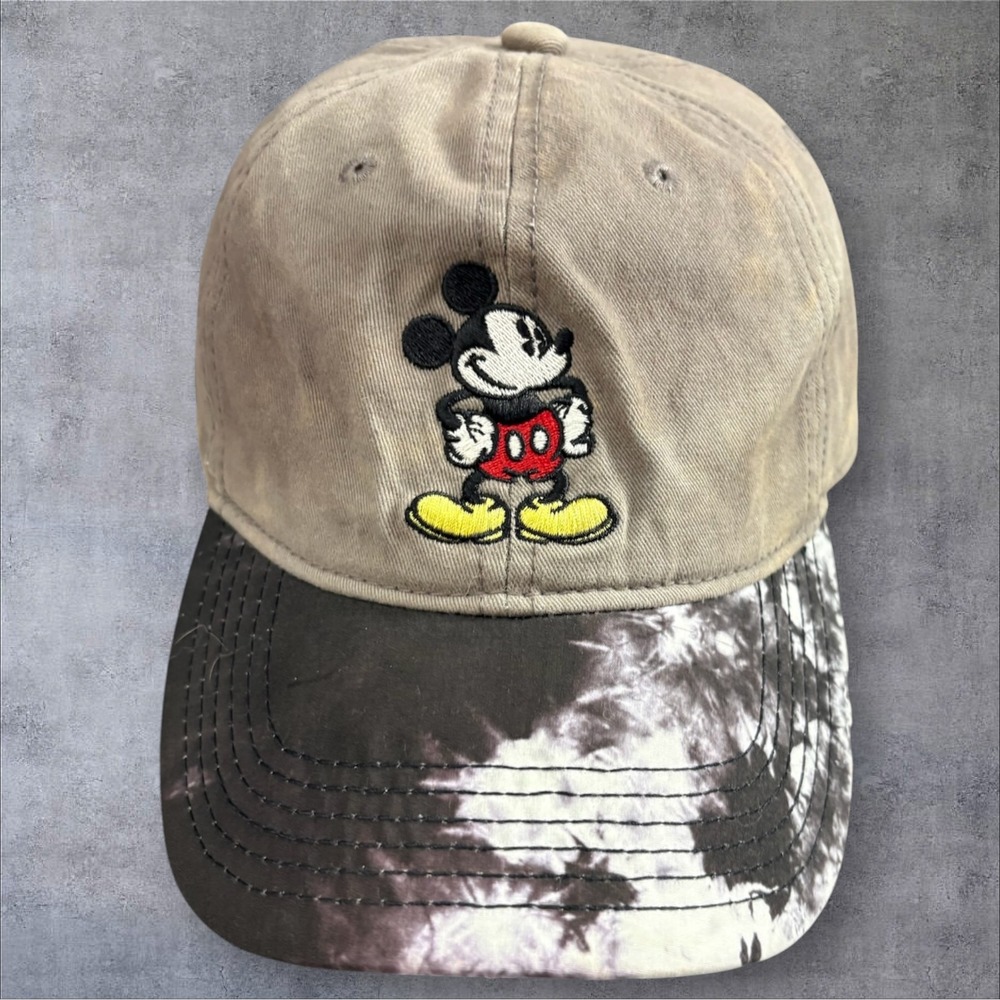 Disney Mickey Mouse Baseball Cap OSFM Brown Tie Dye Brim Dad Hat